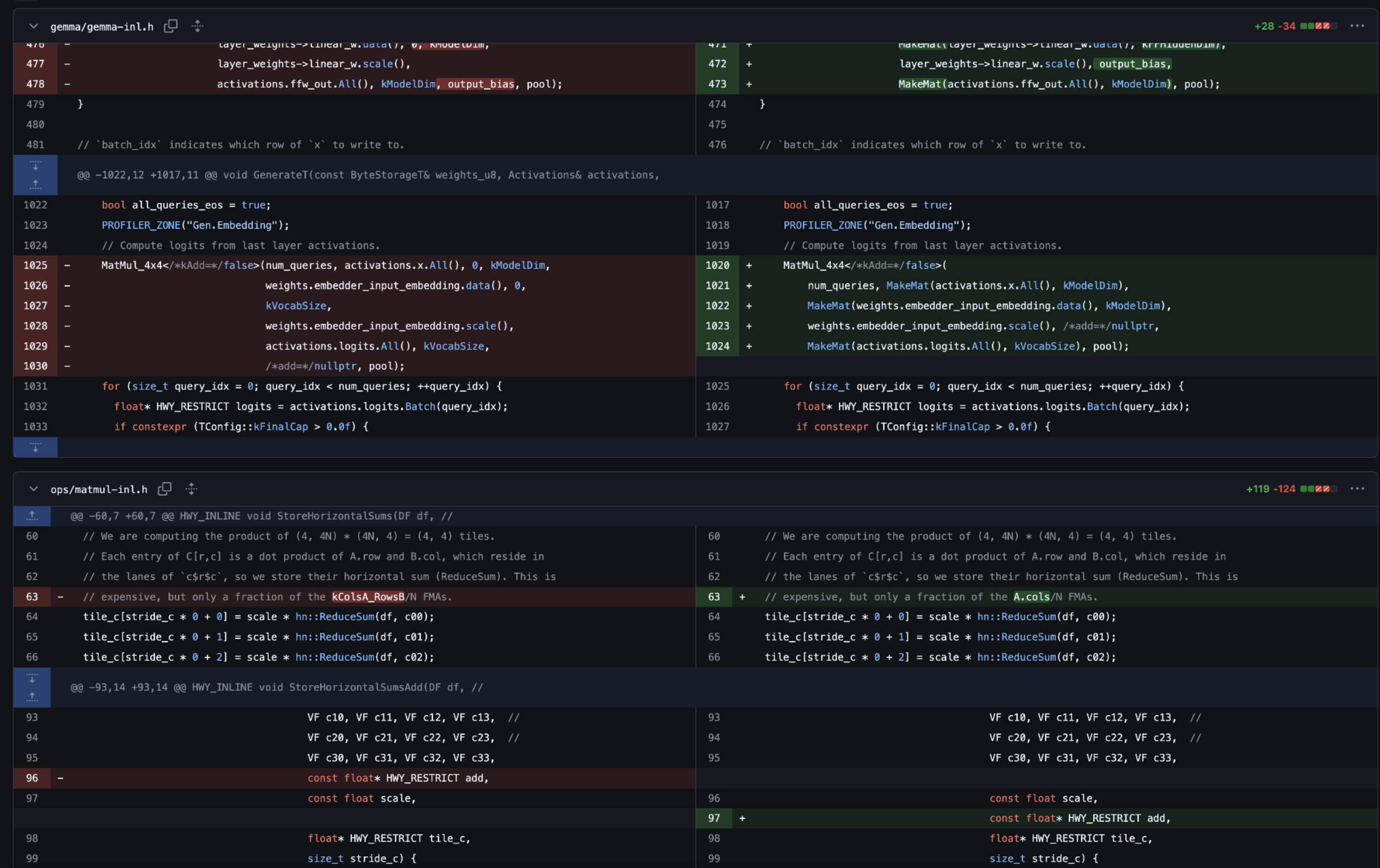 Git diff showing line-by-line changes
